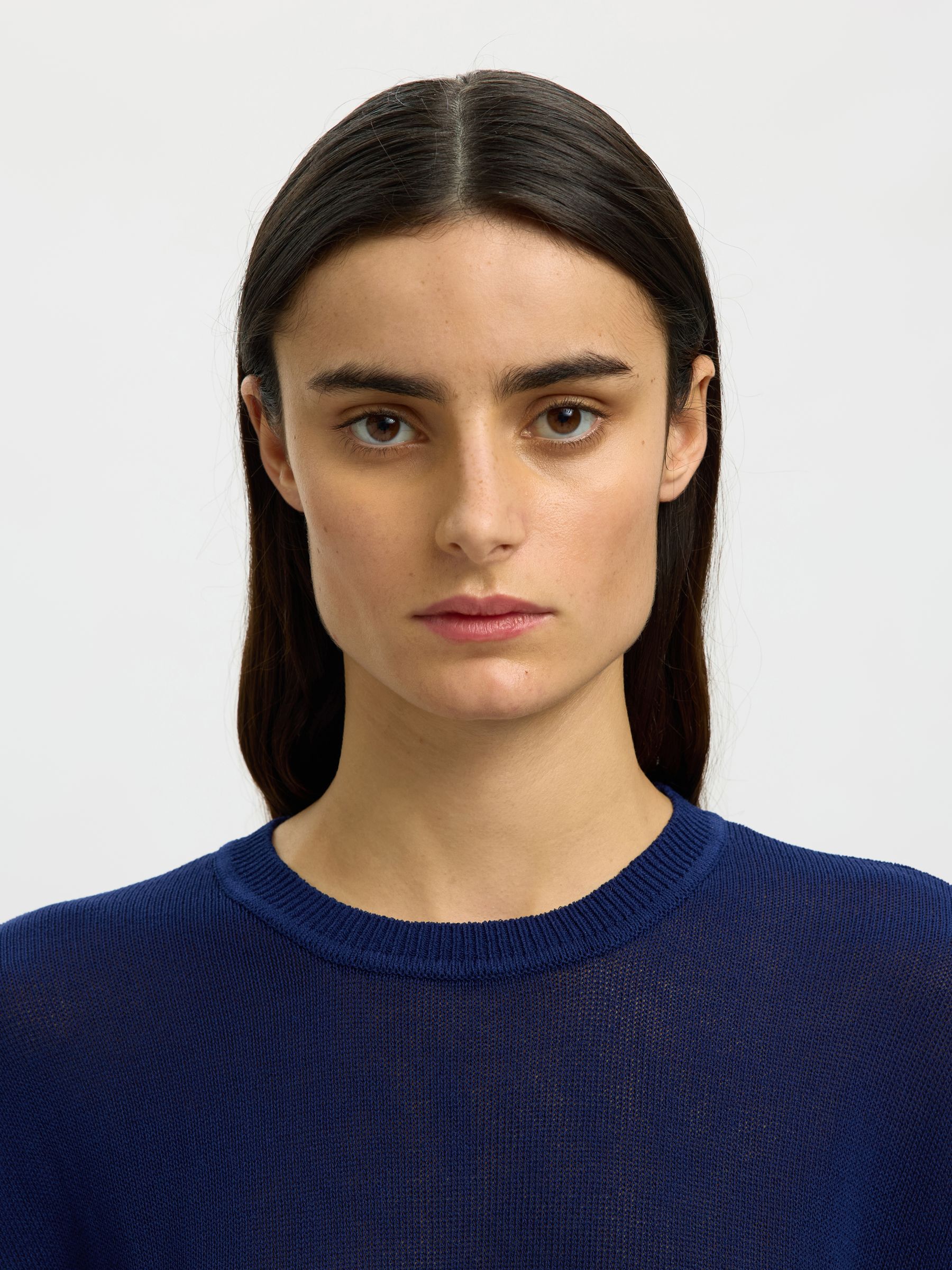 VISCOSE BLEND KNITTED TOP, Ocean Cavern, highres