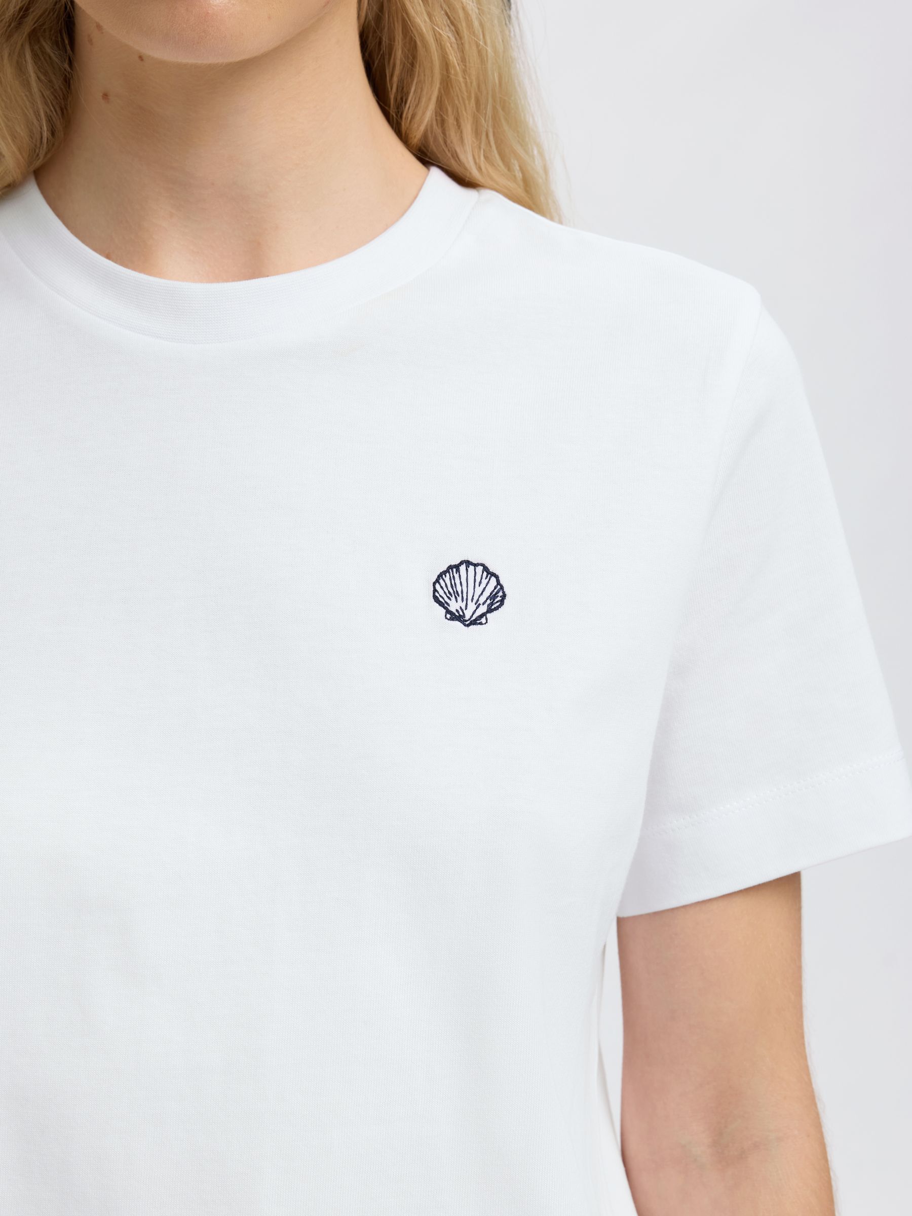 EMBROIDERED CREWNECK T-SHIRT, Bright White, highres