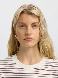STRIPED BOXY FIT T-SHIRT, Tawny Port, highres