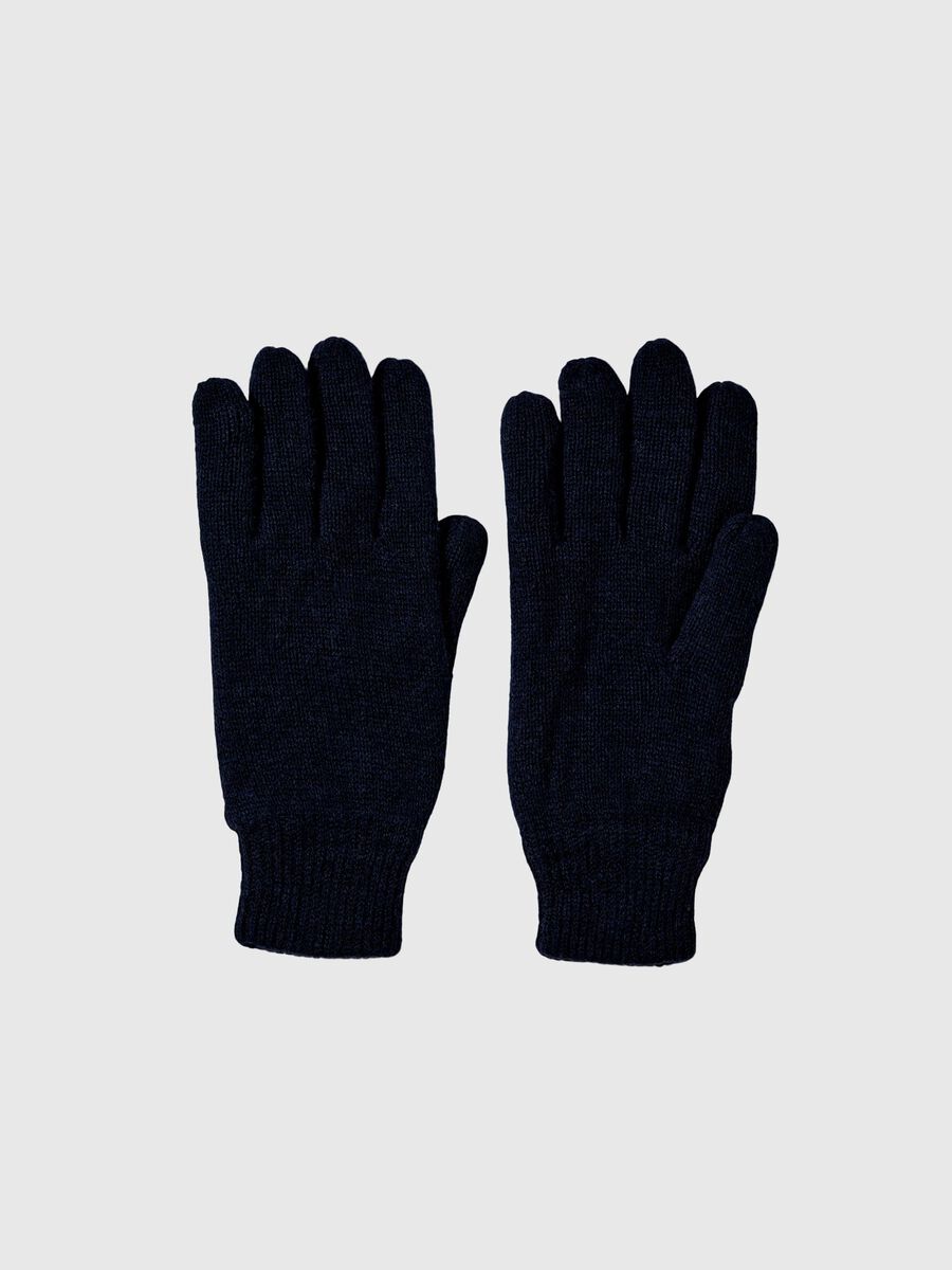 Selected WOOL BLEND RIBBED GLOVES, Sky Captain, highres - 16075405_SkyCaptain_001.jpg