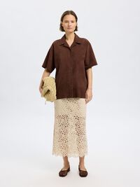 GAMUZA 100 % CAMISA DE MANGA CORTA, Chestnut, highres