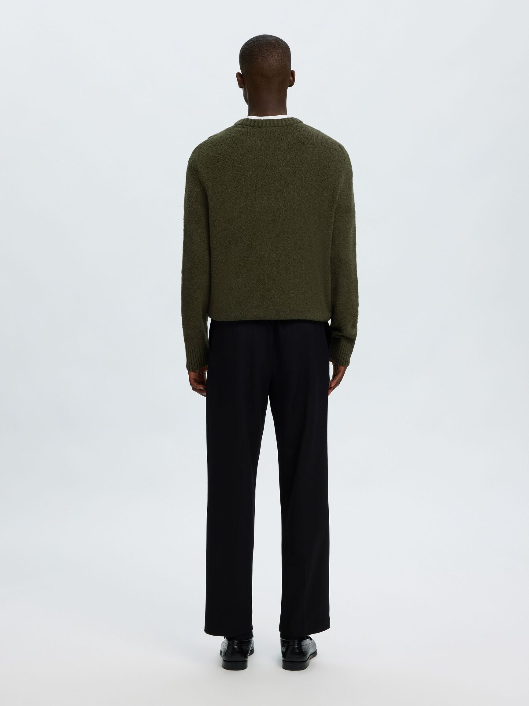 RELAXED FIT  KNITTED PULLOVER, Forest Night, highres
