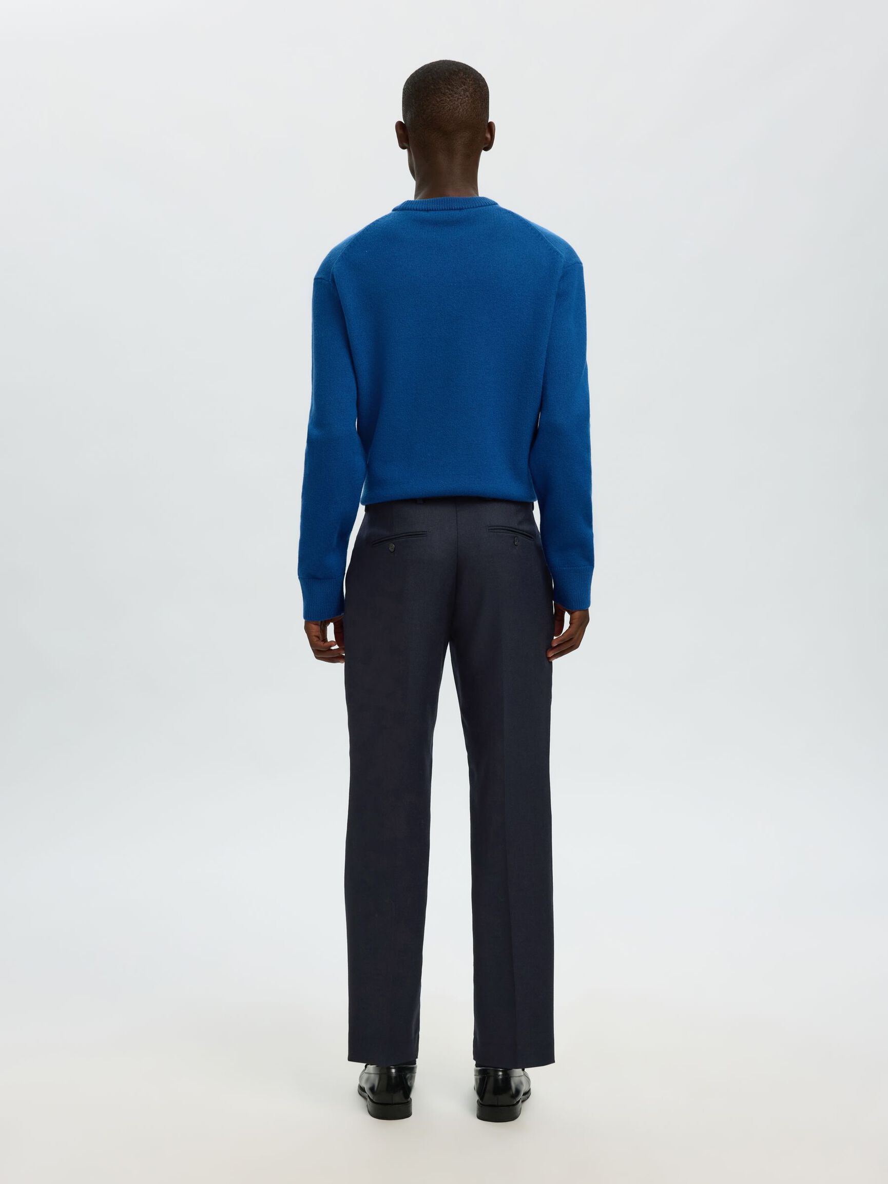 100% WOOL SUIT TROUSERS, Dark Sapphire, highres