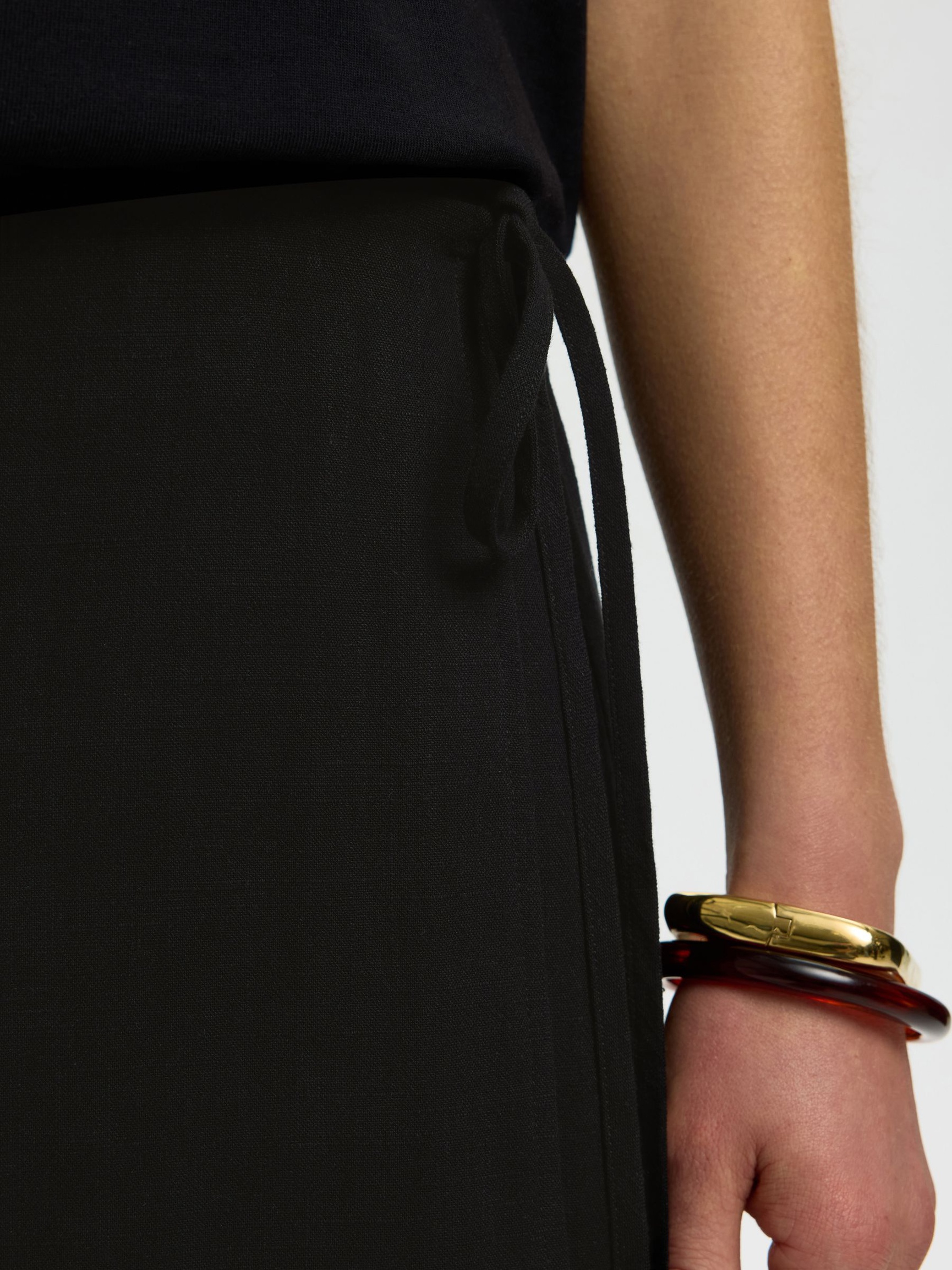 WRAP MINI SKIRT, Black, highres