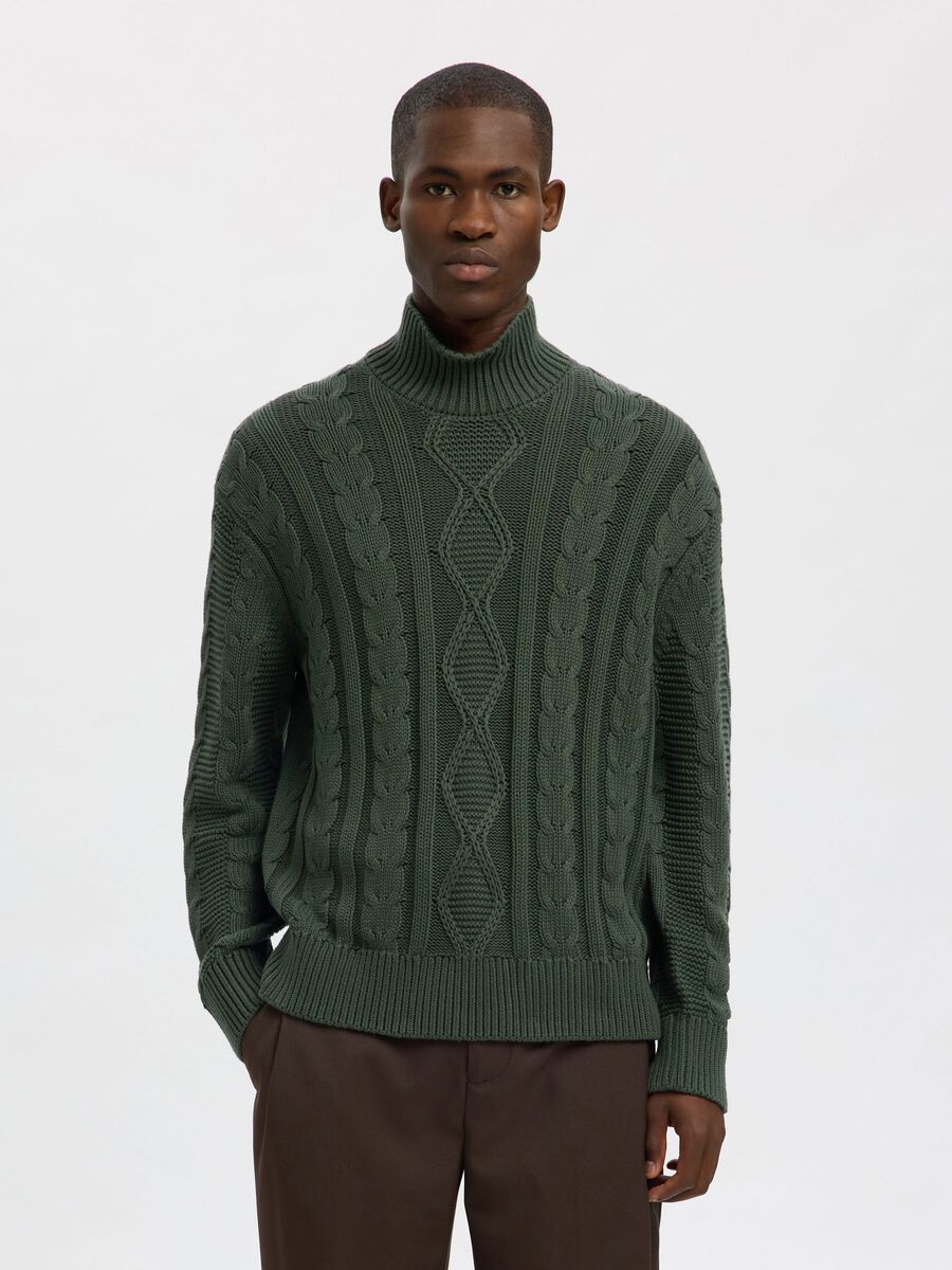 Product tile image - 100% COTTON TURTLENECK, Deep Forest | 16098377_DeepForest