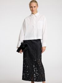 BLOEMENPRINT MAXI ROK, Black, highres