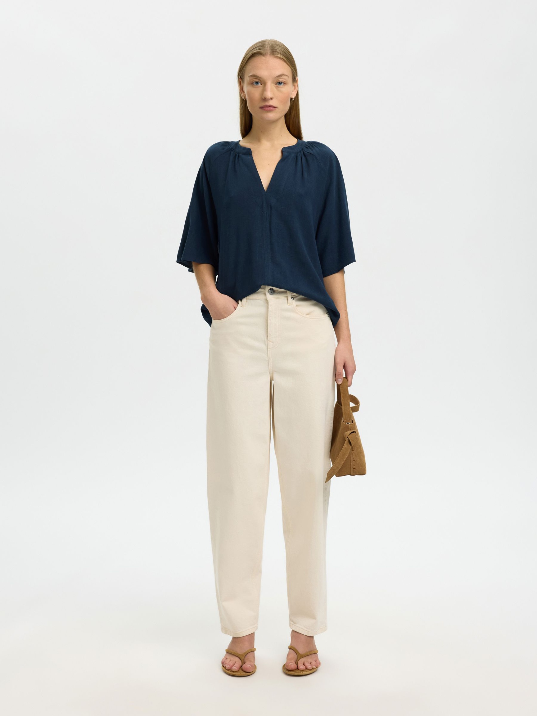 BLUSA A V, Dark Sapphire, highres