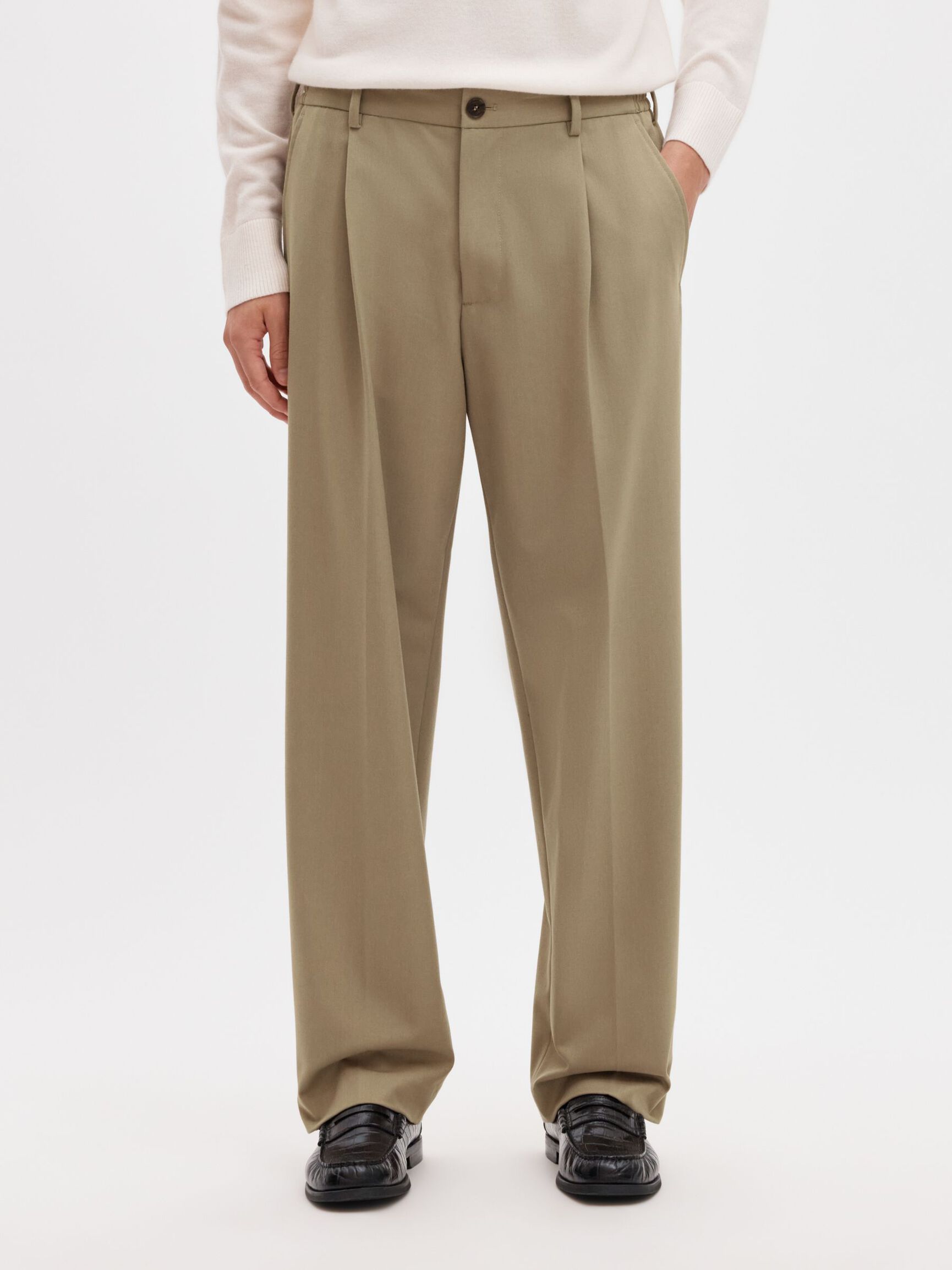 220 LOOSE FIT TROUSERS, Greige, highres
