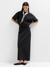 HOGE TAILLE MAXI ROK, Black, highres
