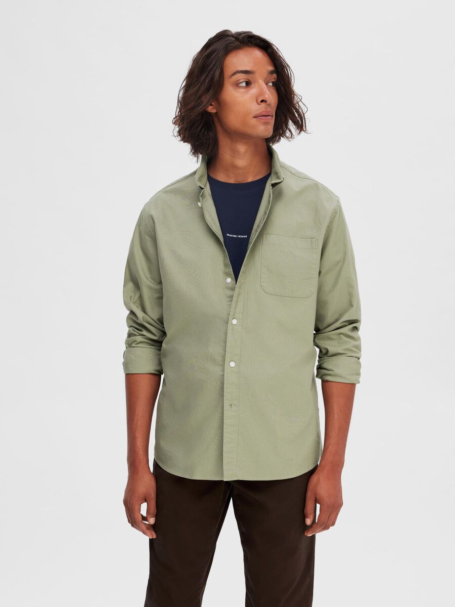 Selected OXFORD SHIRT, Vetiver, highres - 16077359_Vetiver_003.jpg