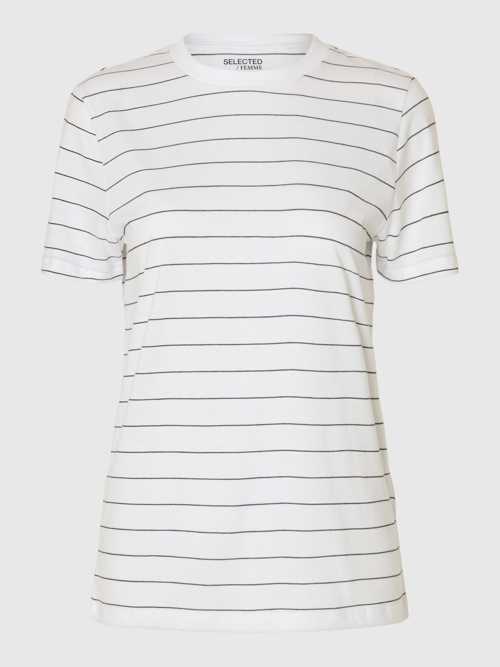 GESTREEPT KATOEN T-SHIRT, Bright White, highres