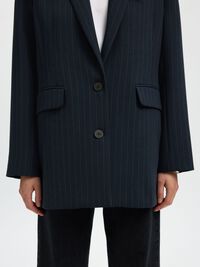VISCOSE BLEND OVERSIZED BLAZER, Dark Sapphire, highres