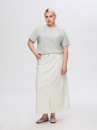 DENIM MIDDELLANGE ROK, Snow White, highres