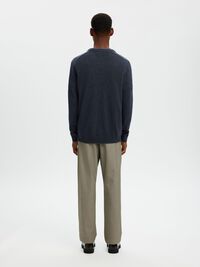 CREW NECK KNITTED JUMPER, Dark Sapphire, highres