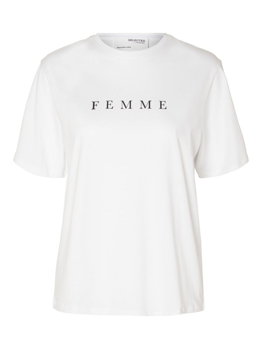 Selected PRINTED T-SHIRT, Bright White, highres - 16085609_BrightWhite_1050045_001.jpg