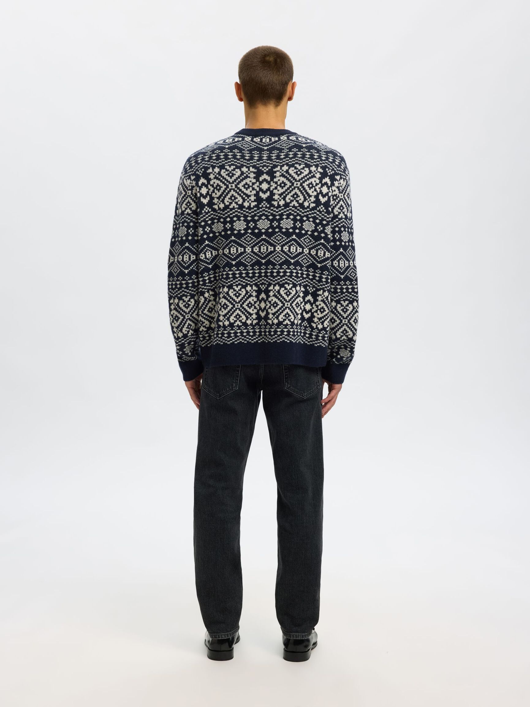 WOLLMIX PULLOVER MIT RUNDHALSAUSSCHNITT, Sky Captain, highres