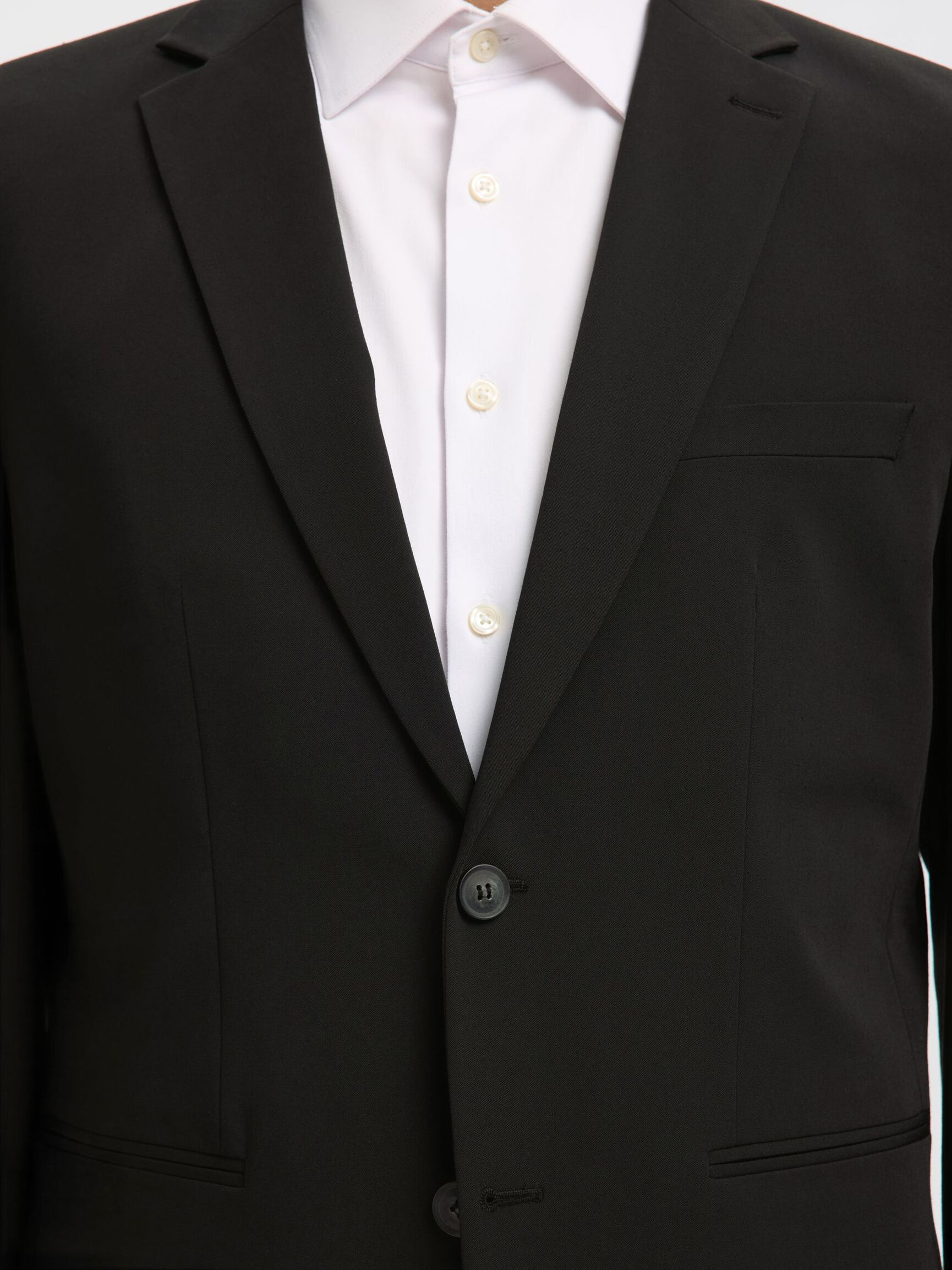 VISCOSE BLEND SLIM FIT BLAZER, Black, highres