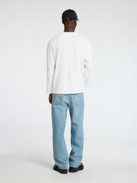 LOOSE FIT LANGÆRMET T-SHIRT, Bright White, highres