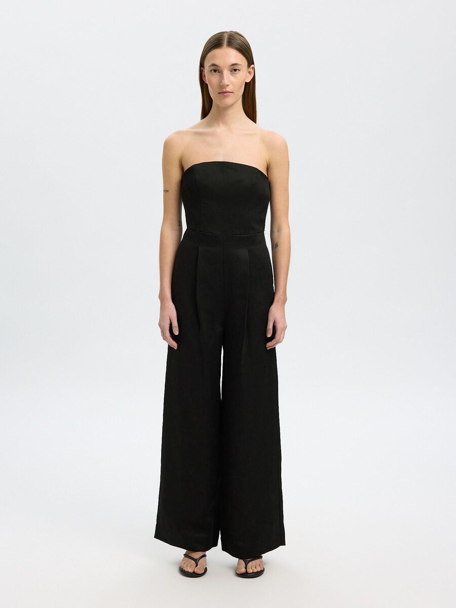Selected LINEN BLEND JUMPSUIT, Black, highres - 16097806_Black_003.jpg