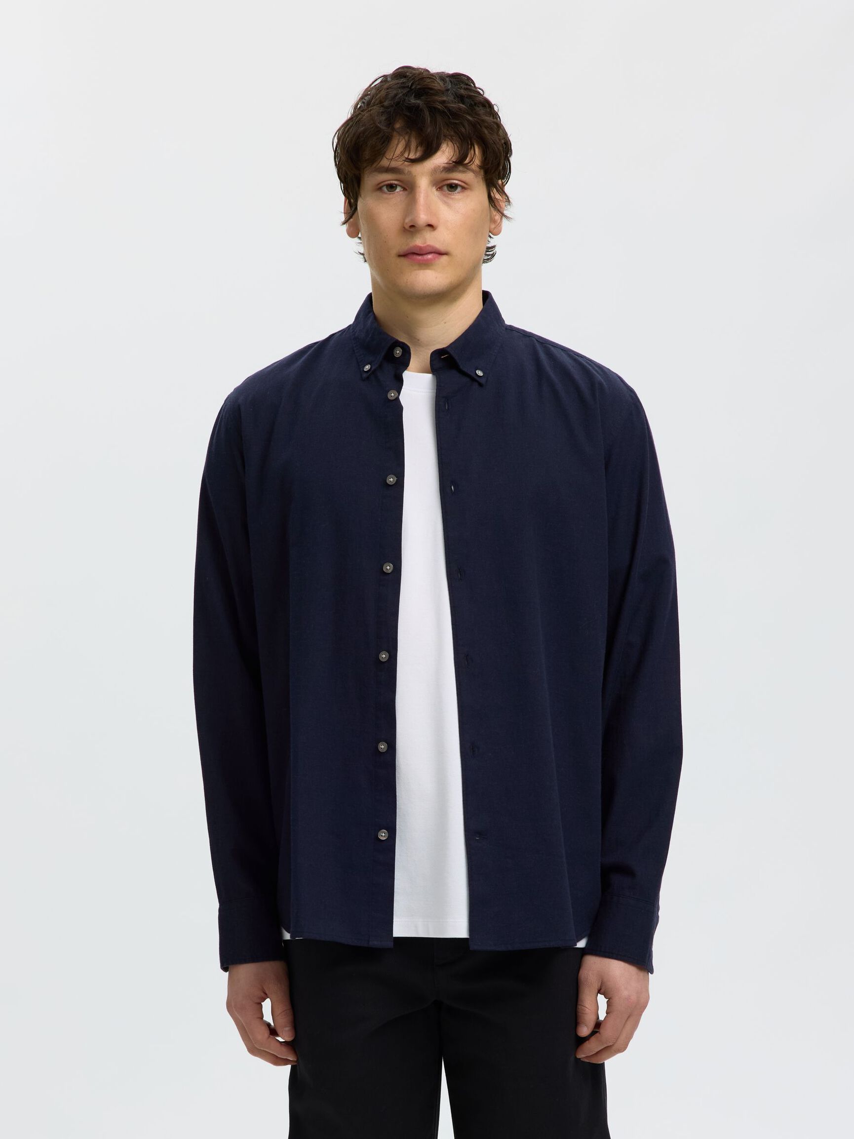 COTTON LONG SLEEVED SHIRT, Sky Captain, highres