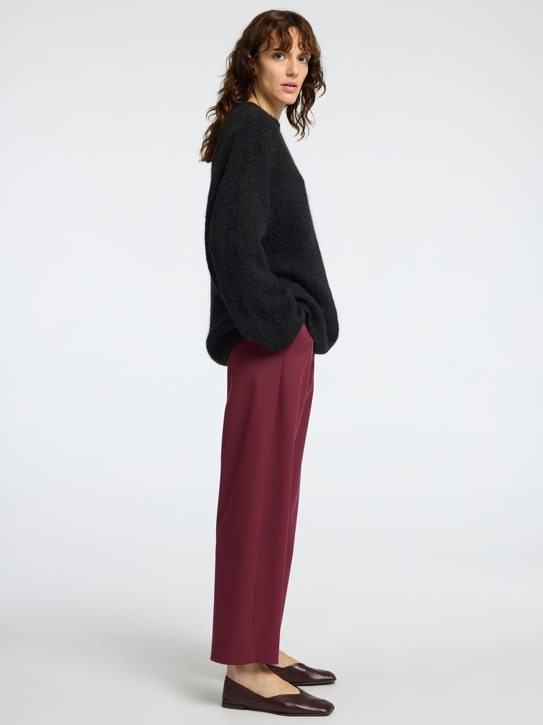 OVERSIZE EN LAINE MÉLANGÉE PULL, Black, highres