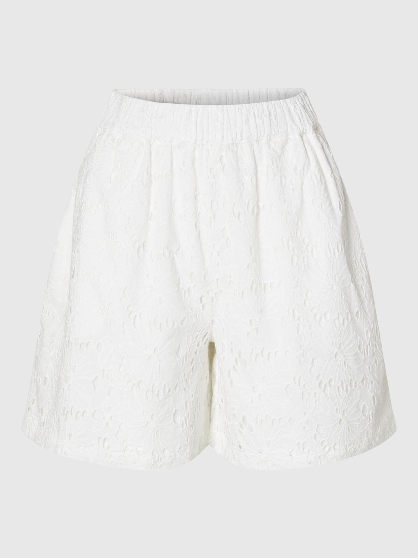 BRODERIE ANGLAISE SHORTS, Snow White, highres