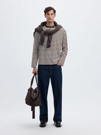 RELAXED FIT LONG-SLEEVED T-SHIRT, Demitasse, highres