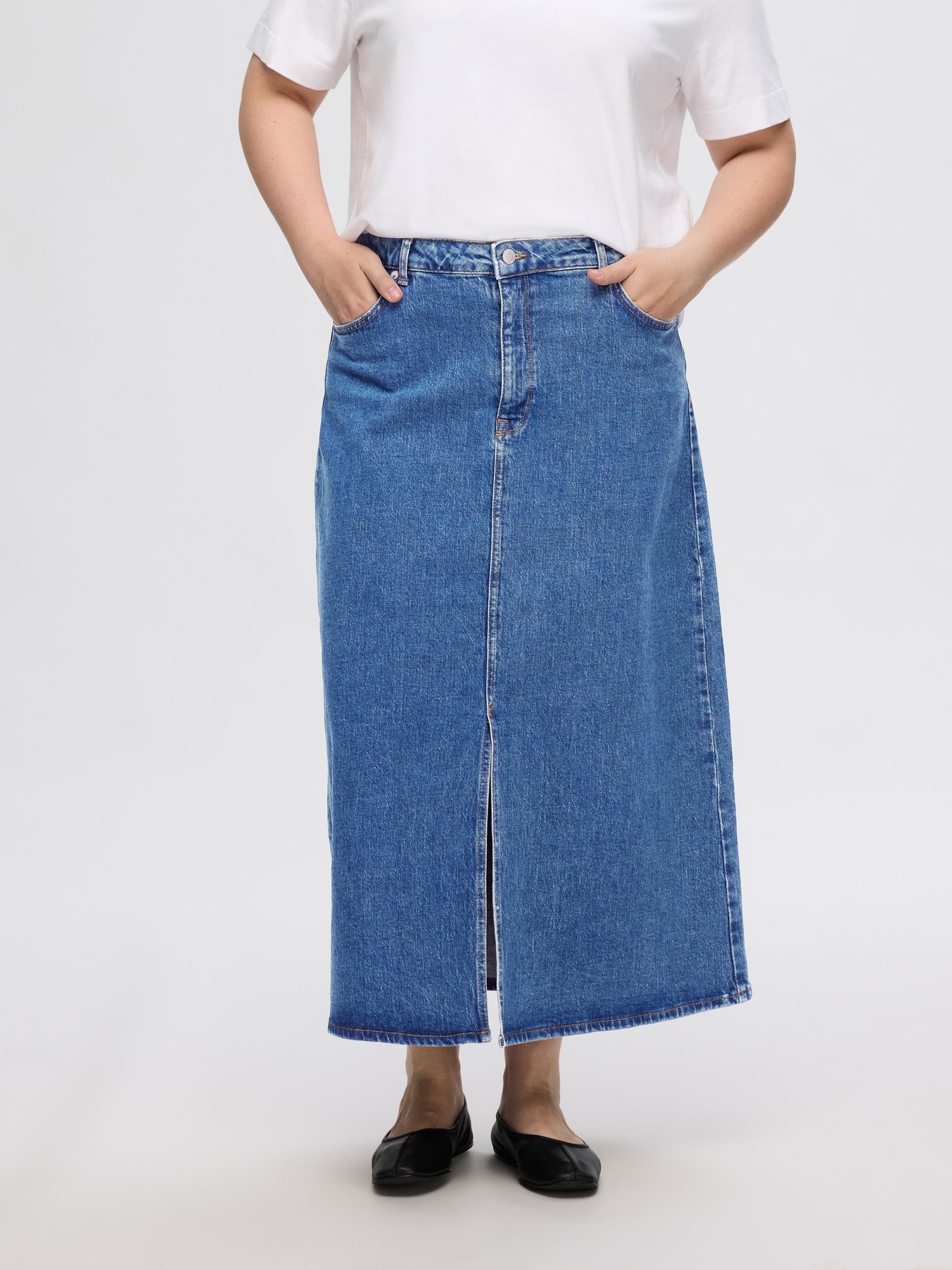 GONNA MIDI, Medium Blue Denim, highres