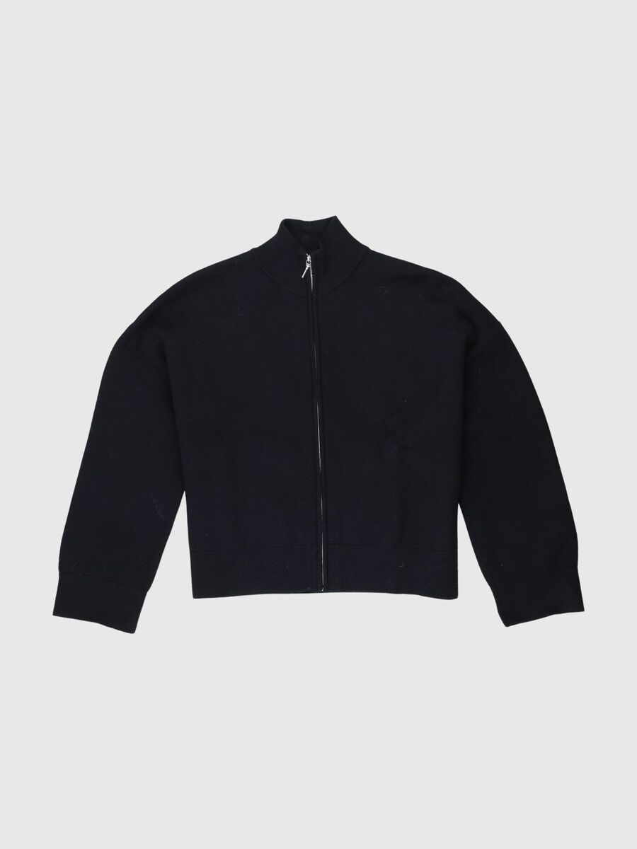 Selected ZIPPED CARDIGAN, Black, highres - 80000374_Black_001.jpg