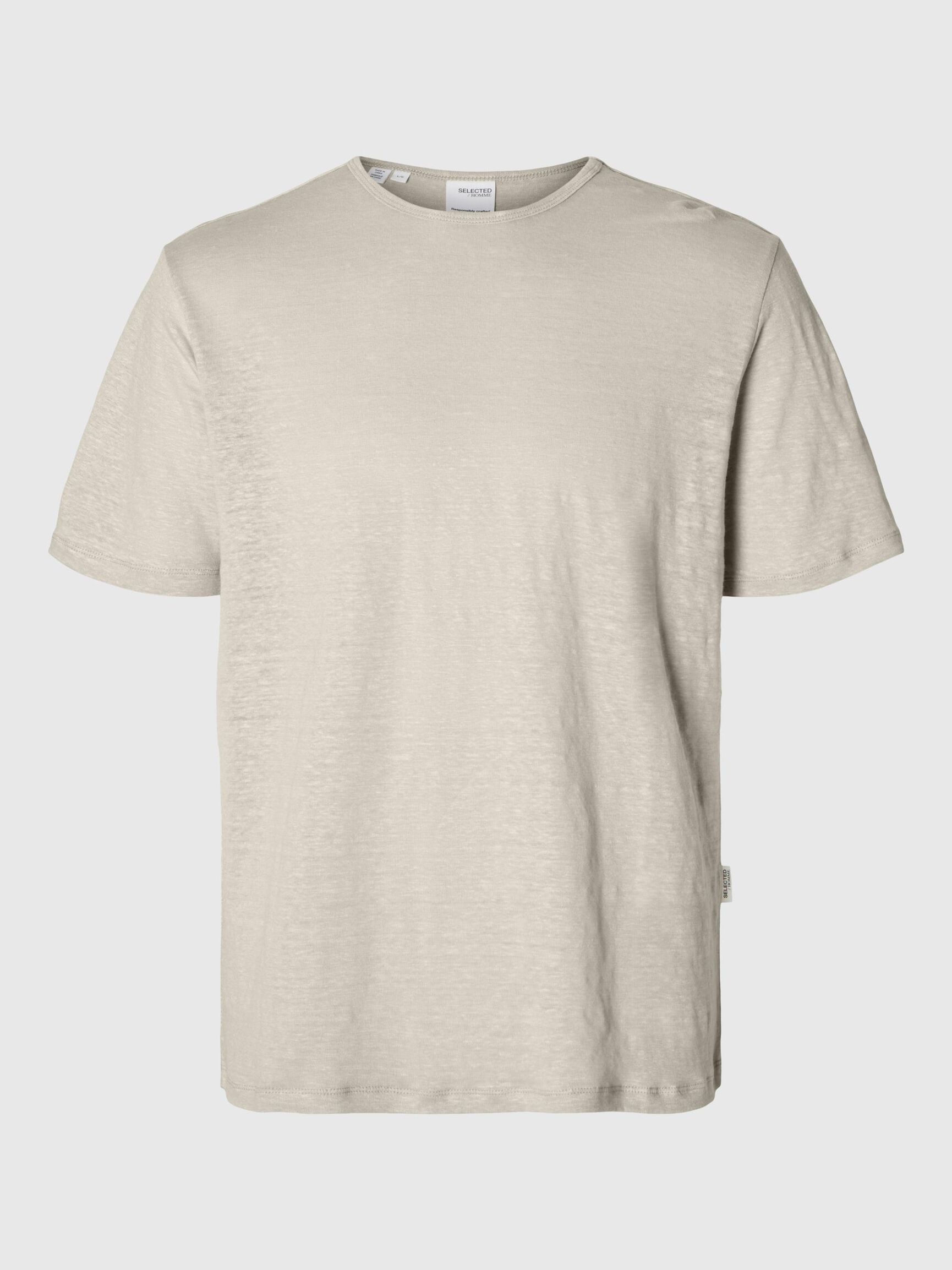 LINNEN T-SHIRT, Oatmeal, highres