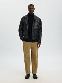 WOOL BLEND KNITTED PULLOVER, Sky Captain, highres