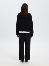 WOOL BLEND CARDIGAN, Black, highres
