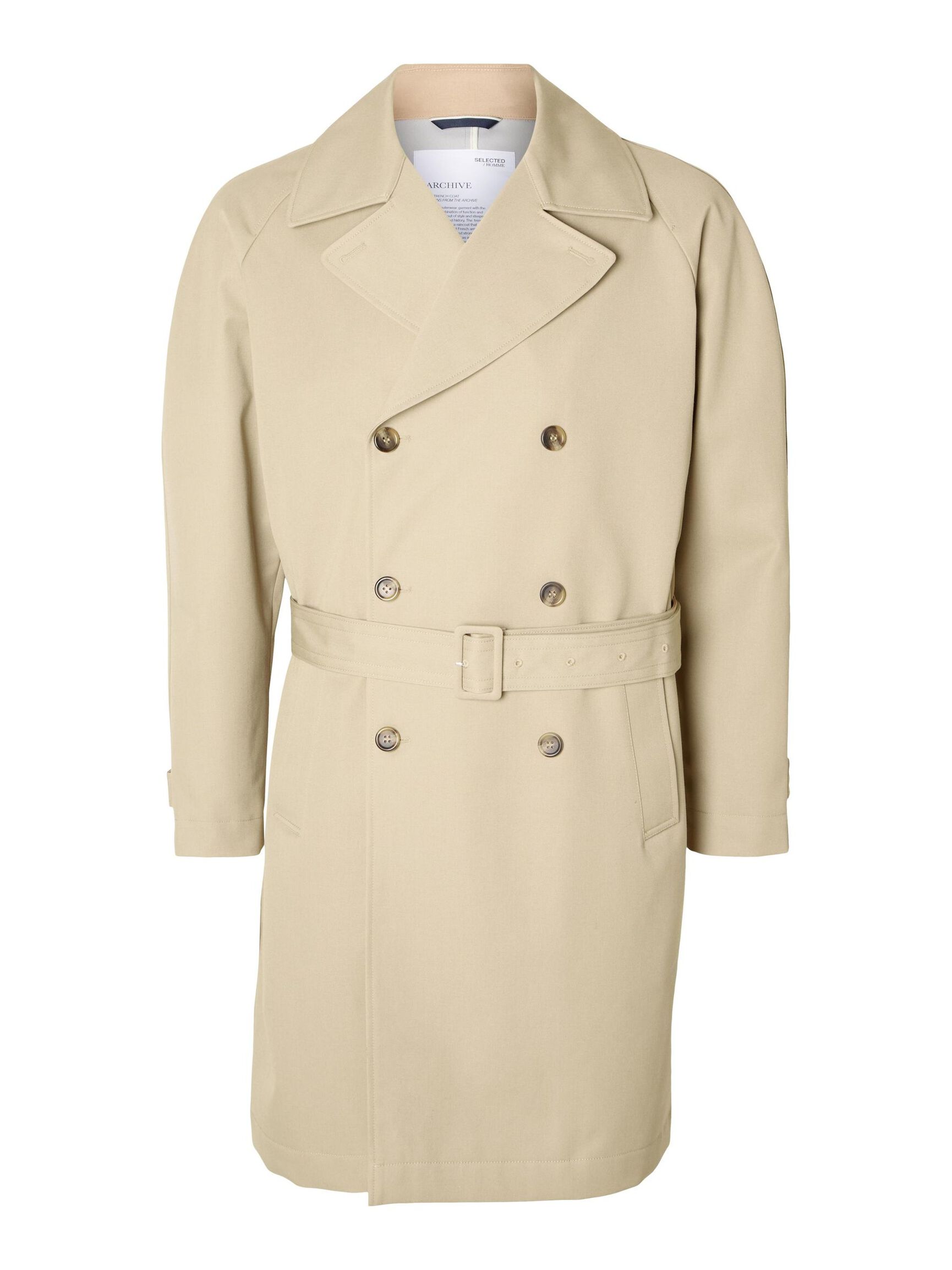 DOUBLE-BREASTED TRENCH COAT, Chinchilla, highres