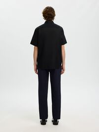 REGULAR FIT LINEN-BLEND SHIRT, Black, highres