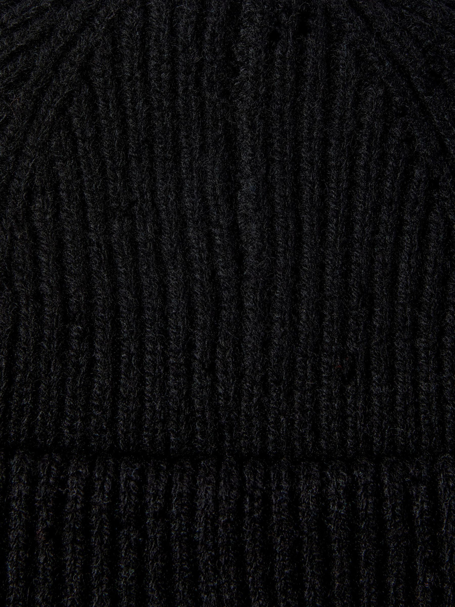 100% MERINO WOOL BEANIE, Black, highres