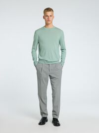 VISCOSEMIX PLOOIEN BROEK, Medium Grey Melange, highres