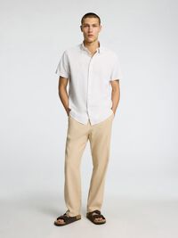 COTTON BLEND SHORT SLEEVED SHIRT, Pure Cashmere, highres