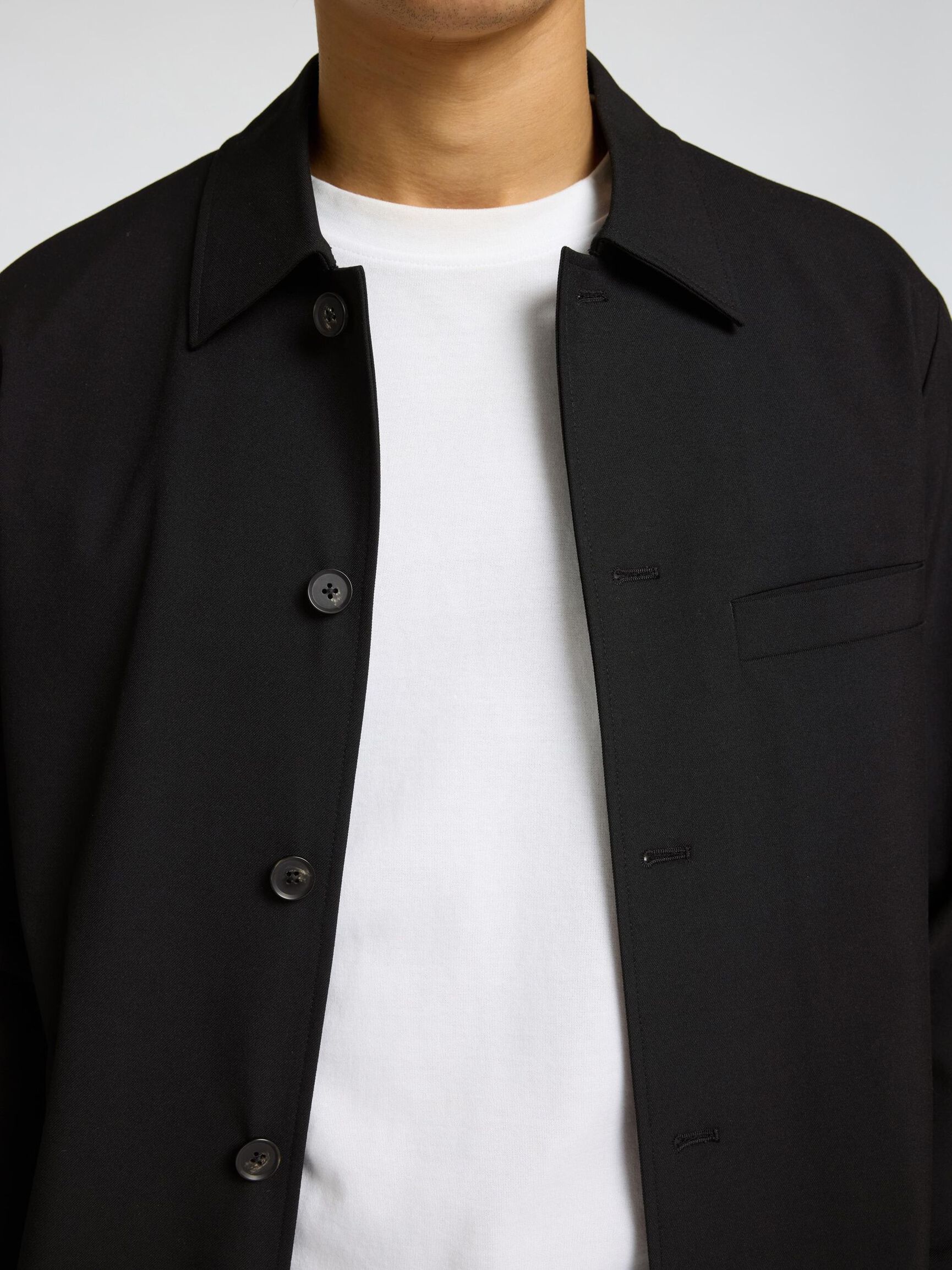 TAILORED OVERSHIRT, Black, highres