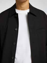SKRÆDDERSYEDE OVERSHIRT, Black, highres