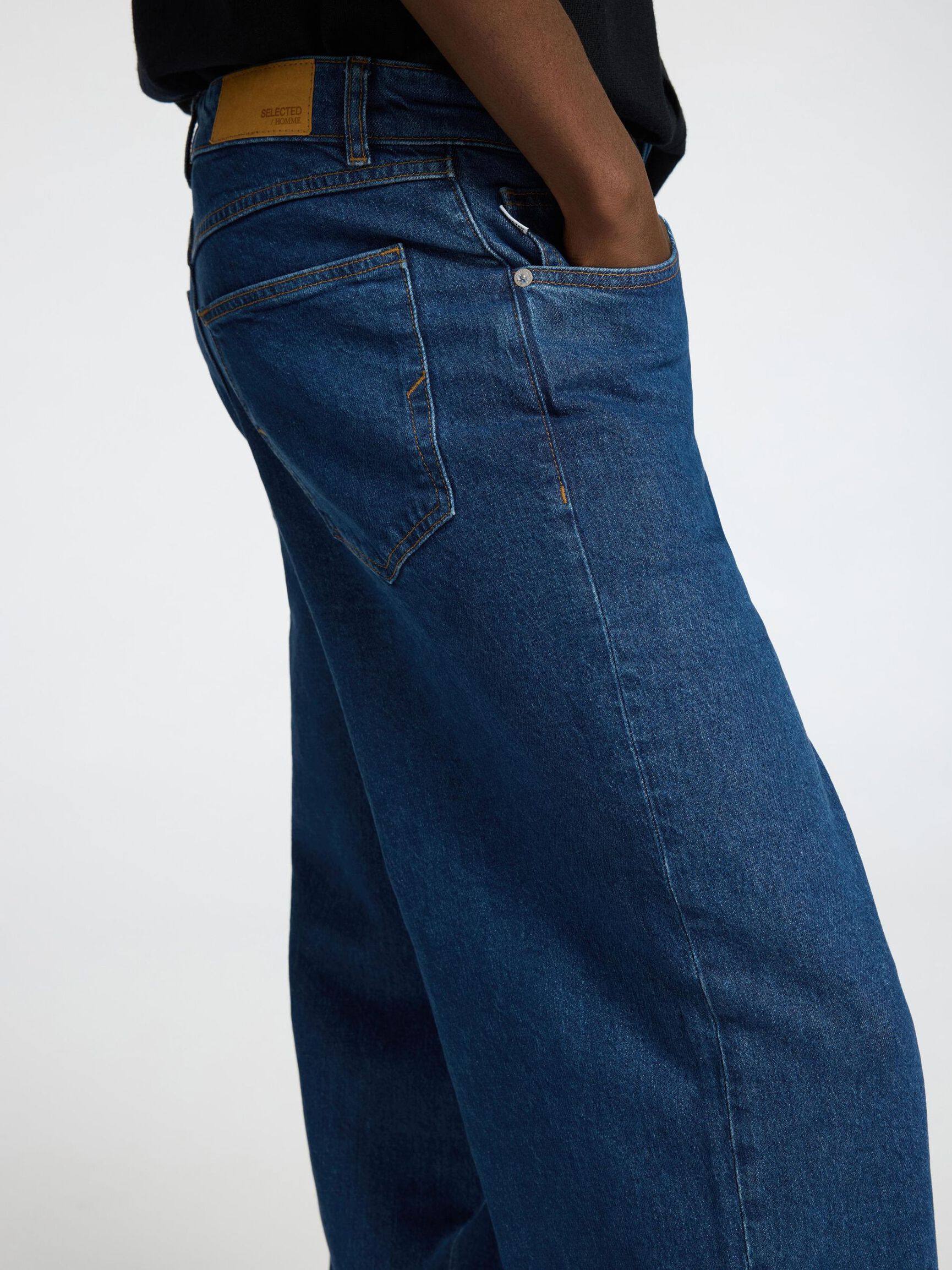 DUNKELBLAUE WIDE FIT JEANS, Medium Blue Denim, highres