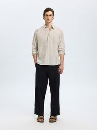 RELAXED FIT LONG SLEEVED SHIRT, Oatmeal, highres