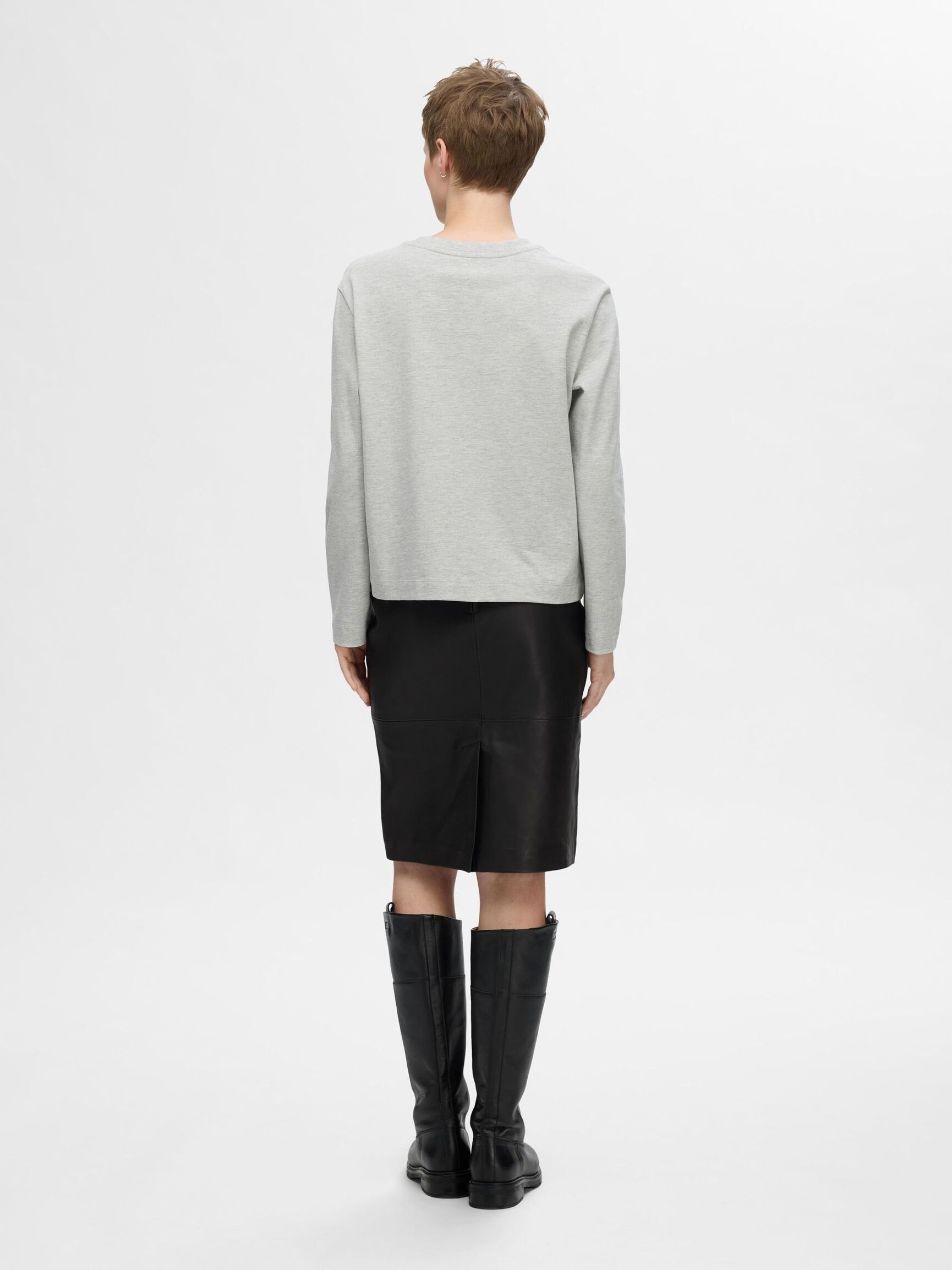 GONNA IN PELLE, Black, highres