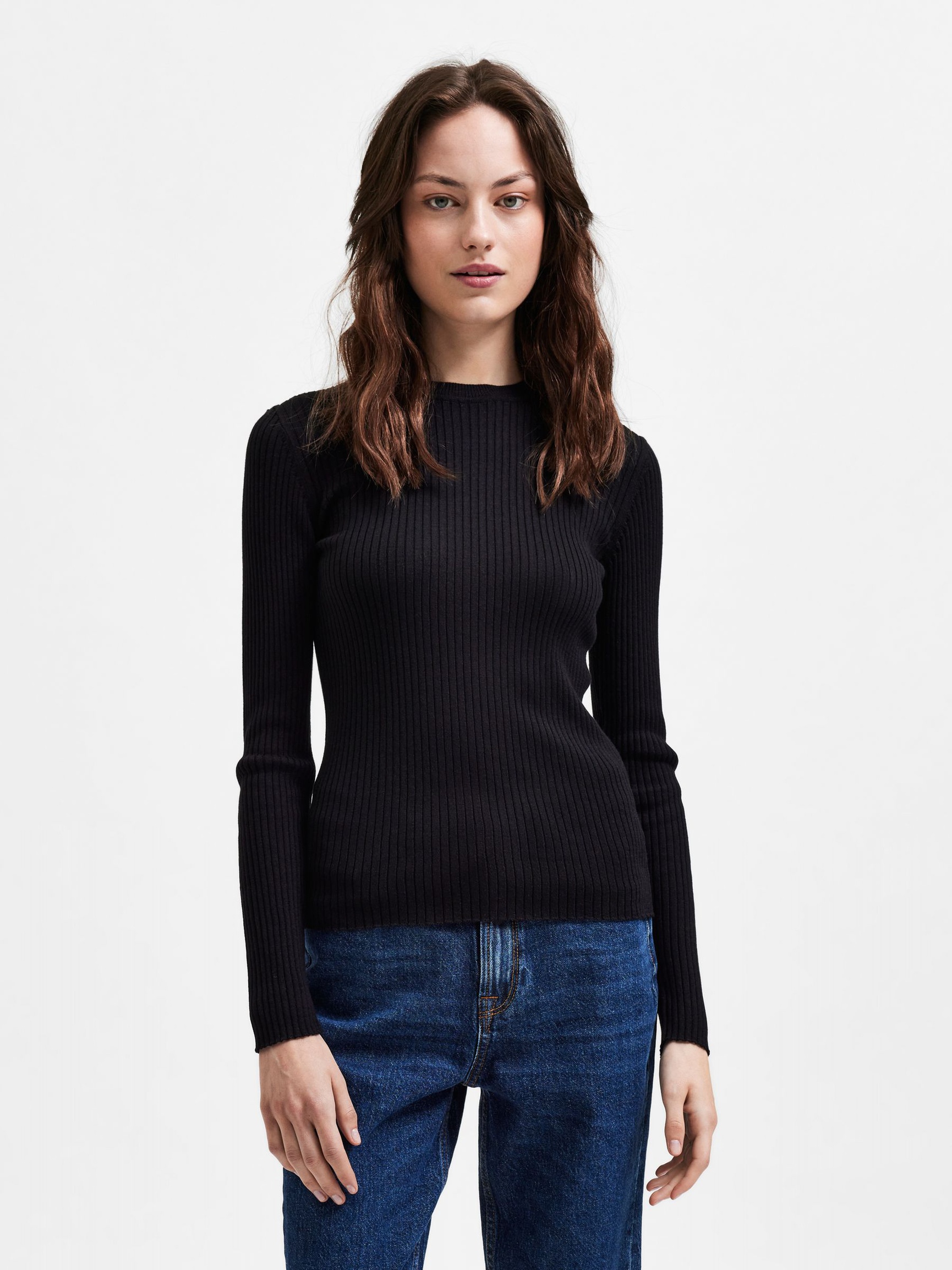 RIBBET STRIKTRØJE, Black, highres
