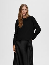 LONG-SLEEVED BOXY T-SHIRT, Black, highres