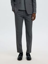 WOOL BLEND  SUIT TROUSERS, Dark Grey, highres