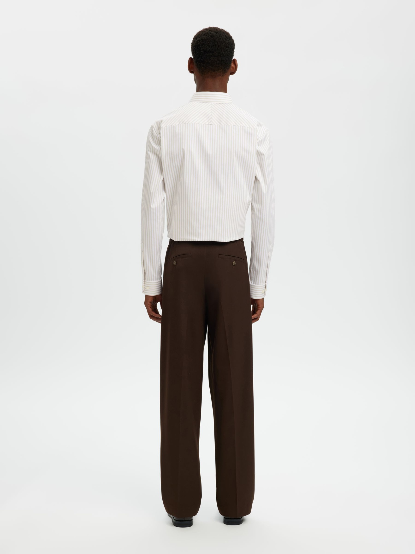 SLIM FIT SKJORTA, Sand, highres