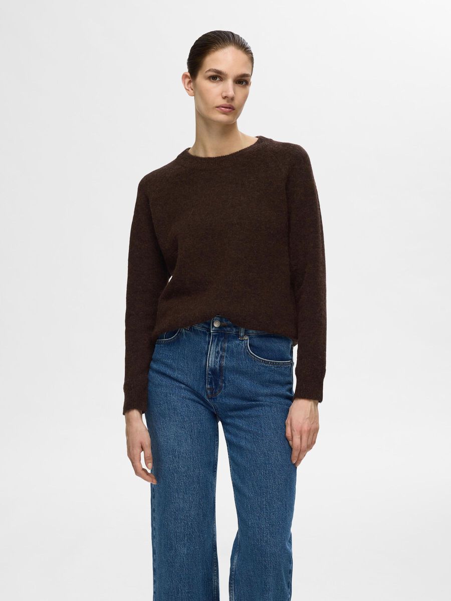 Selected LANGÄRMELIGER STRICKPULLOVER, Coffee Bean, highres - 16074482_CoffeeBean_773866_003.jpg