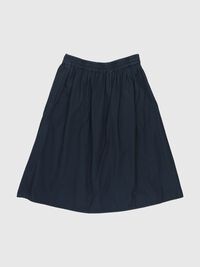 COTTON MIDI SKIRT, Black, highres