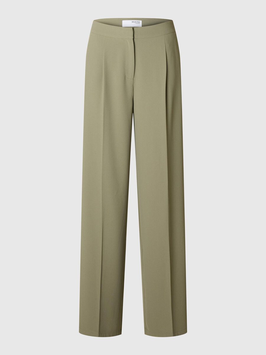 Selected GEWEBTE HOSE MIT WEITEM BEIN, Vetiver, highres - 16089912_Vetiver_001.jpg