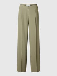 WOVEN WIDE-LEG TROUSERS, Vetiver, highres
